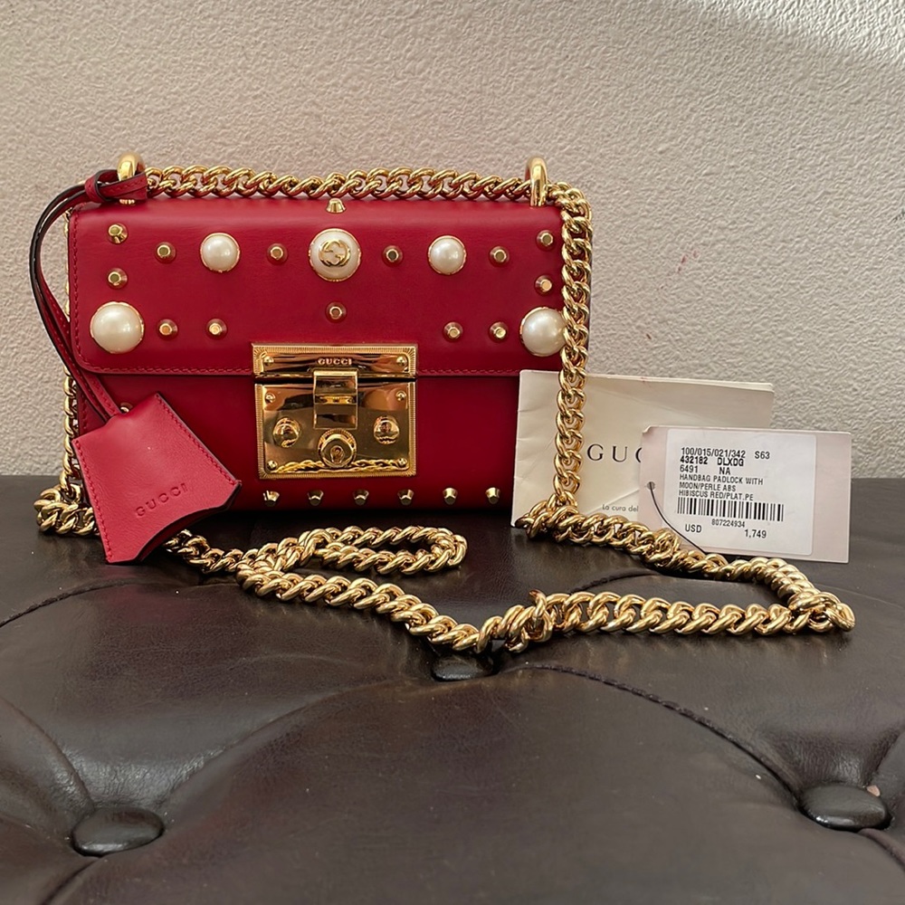 Gucci Studded Small Padlock Shoulder Bag